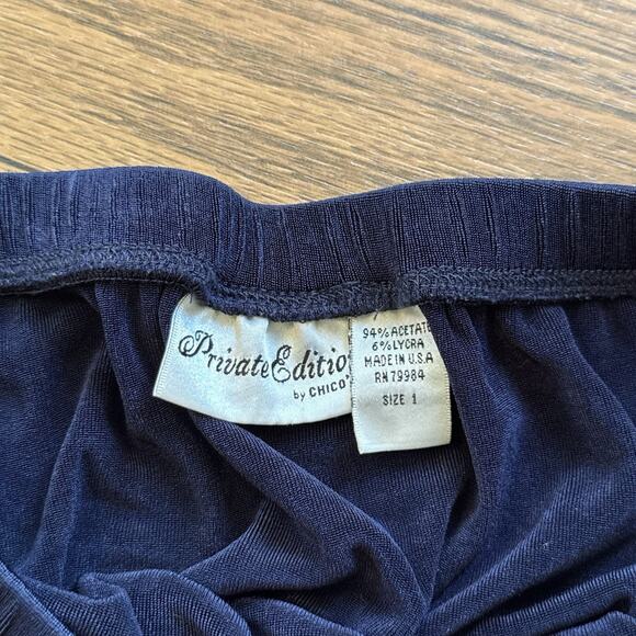 Vintage Chico’s Private Edition Blue Mock Neck Tank & Maxi Skirt Set Size 1 - Picture 5 of 8